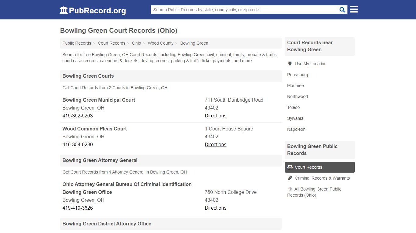 Free Bowling Green Court Records (Ohio Court Records)